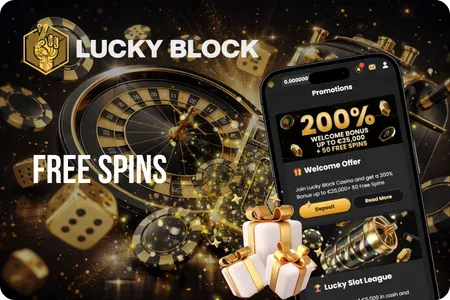 Free Spins bonus available on Lucky Block casino