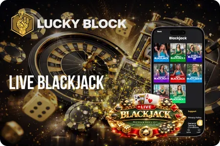 Live blackjack table at Lucky Block