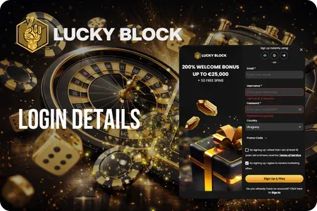 Login Details and login process in Lucky Block casino